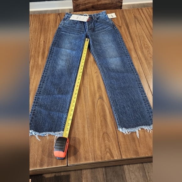 Moussy Vintage MV Capac Wide Straight Cropped high rise Jean 24 blue cotton nwt - Picture 14 of 15